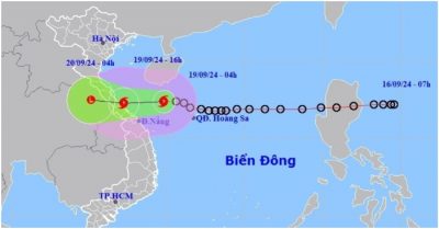 Dự kiến bão số 4 đổ bộ Quảng Trị chiều nay