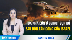 Video cho thấy tòa nhà lớn ở Beirut sụp đổ sau đòn tấn công của Israel